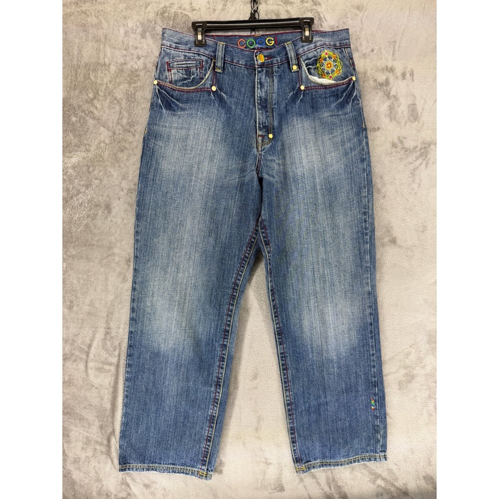 Coogi Authentic Australian Mens Relaxed‎ Straight Leg Jeans Blue Denim 36x32